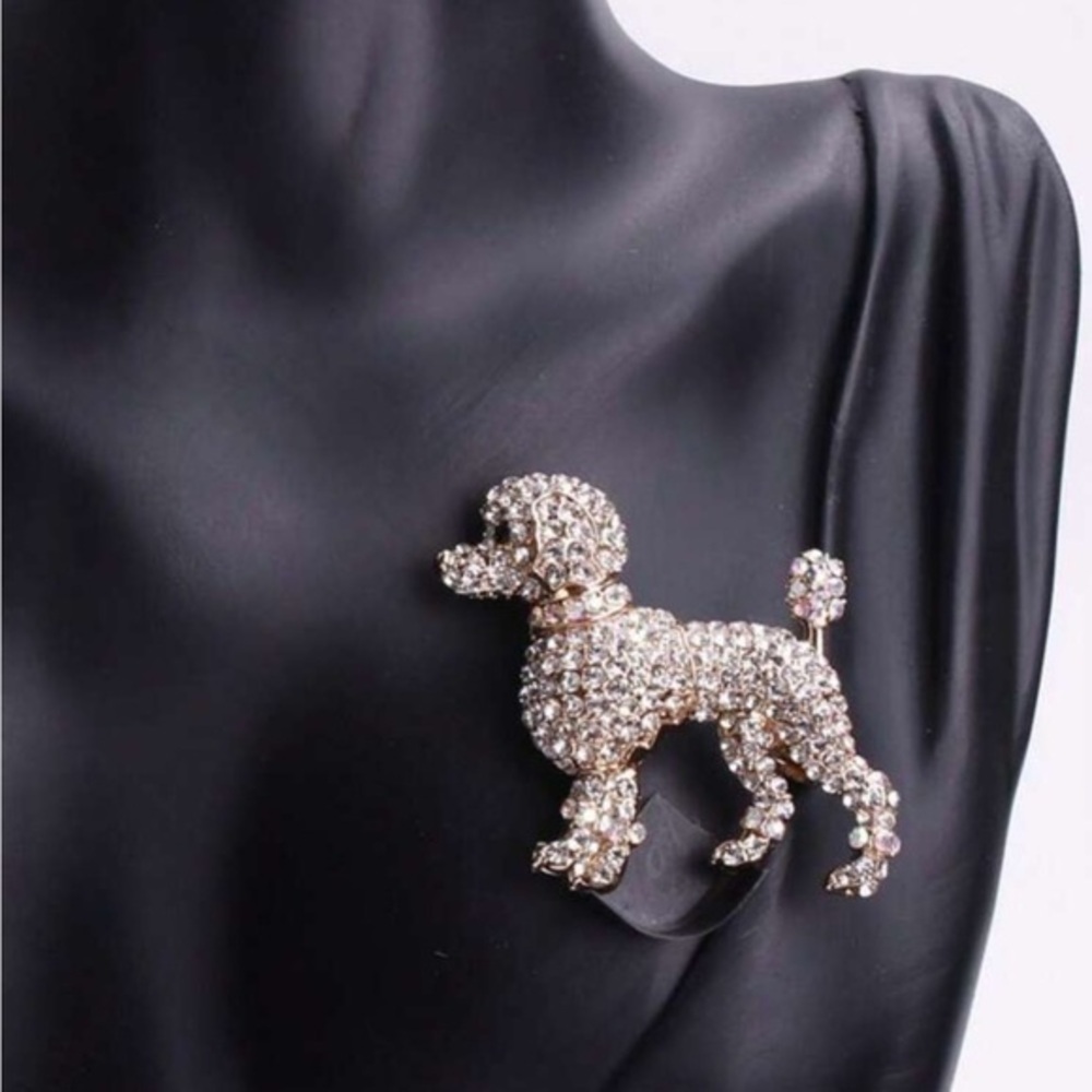 ✨NEW Elegant Crystal Poodle Brooch